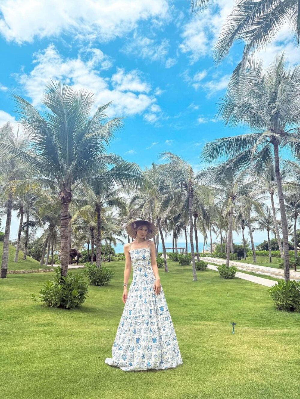 Agua by Agua Bendita Blue Marine Life Print Spaghetti Strap Maxi Dress - Picture 10 of 10